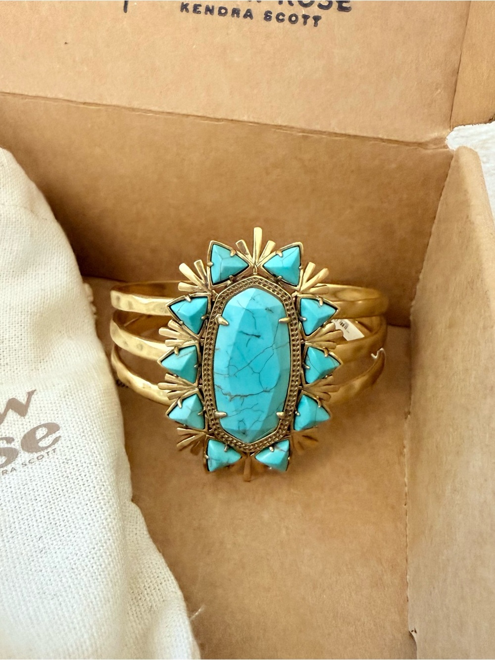 NWT Kendra Scott Gold Bracelet with Turquoise Stone